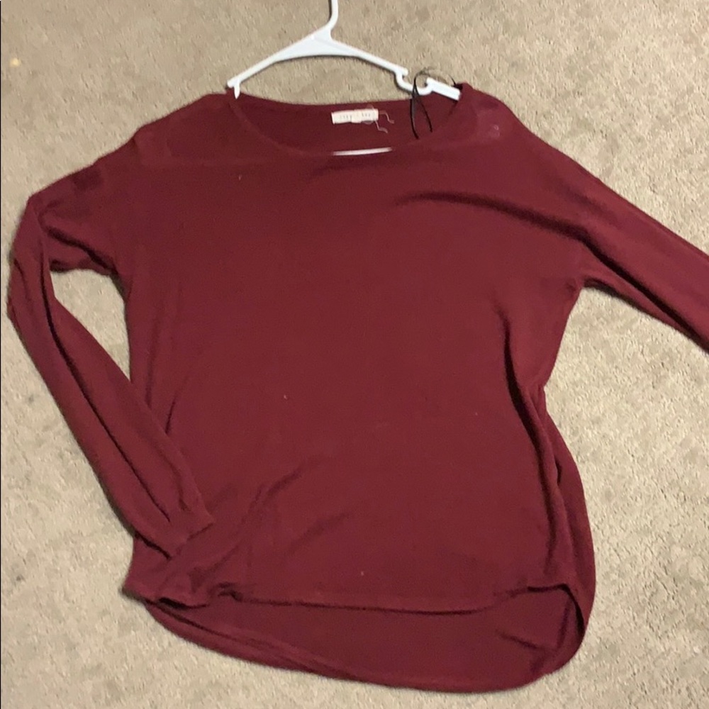 long light sweater (maroon)